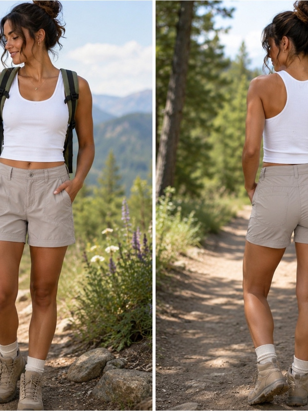Light Taupe Women's Outdoor Shorts - Breathable Summer Shorts